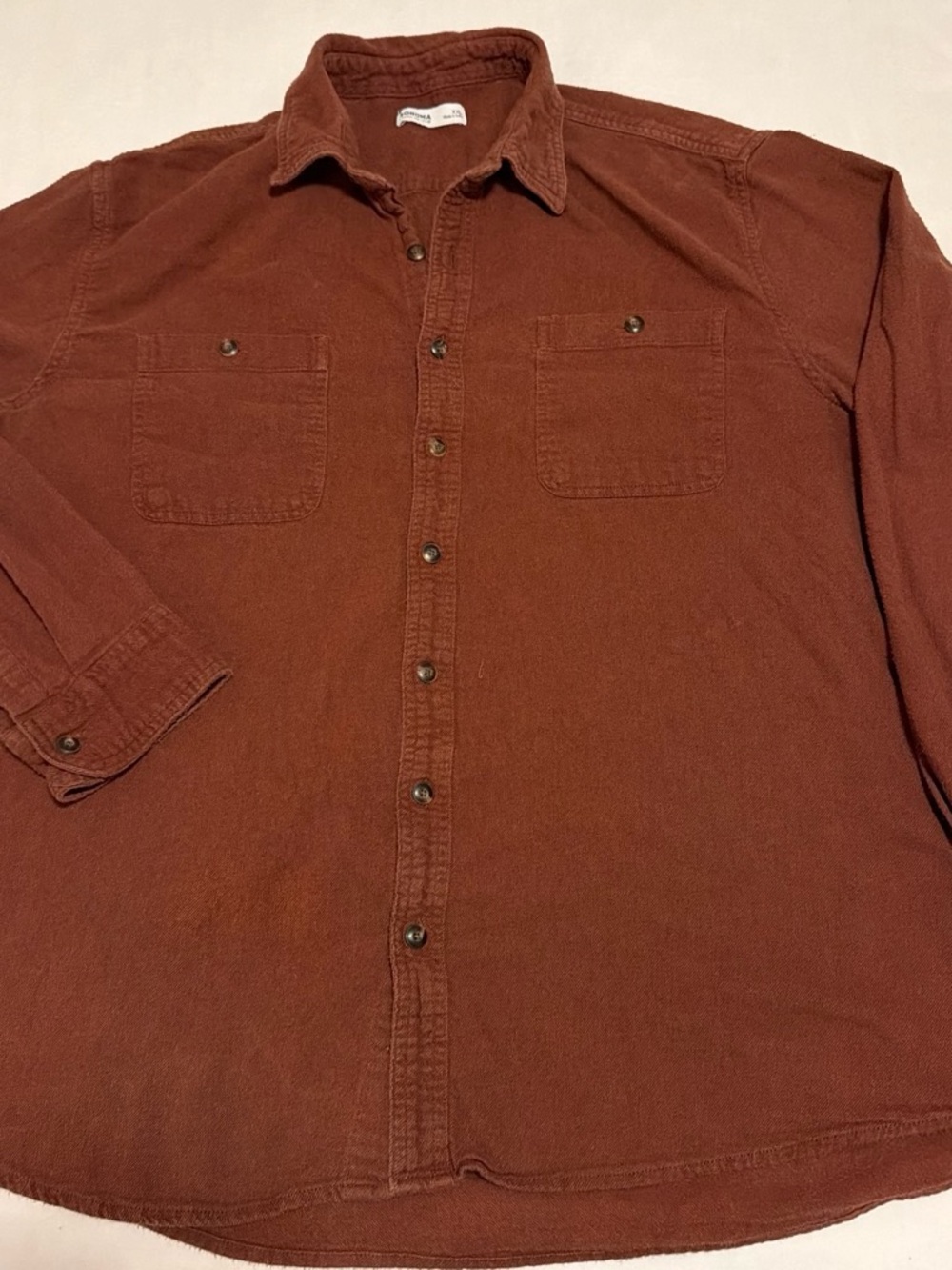 Sonoma Men's Button-Down Shirt in Rust Brown